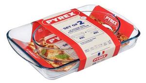 Sklenený pekáč PYREX 2ks 3,7l a 2,2l borosilikát