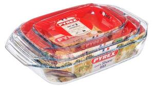 Sklenený pekáč PYREX 3ks 1,4l, 3l a 4l borosilikát