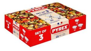 Sklenený pekáč PYREX 3ks 2l, 3l a 4l borosilikát