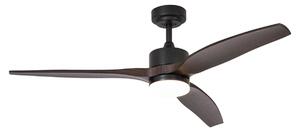 Inteligentný stropný ventilátor čierny s drevenou potlačou 132 cm vrátane LED stmievateľného s diaľkovým ovládaním - Joly