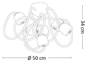 Ideal Lux 174921 prisadené stropné svietidlo Octopus Bianco 6x28W | G9 - biele