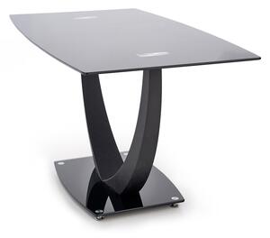 Jedálenský stôl Anton - čierne sklo / čierny kov
