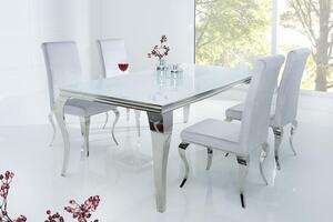 Jedálenský stôl Rococo 180 cm biela / strieborná