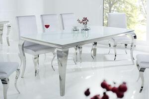 Jedálenský stôl Rococo 200 cm biela / strieborná -