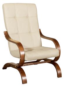 PYKA Eryk 3R+1+1 kožená sedacia súprava s rozkladom drevo D3 / krémová (G100)