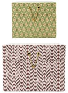 Úložný kartónový box Red/Khaki Zelený