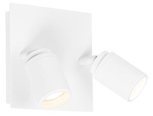 Moderné kúpeľňové bodové biele štvorcové 2-svetlo IP44 - Ducha