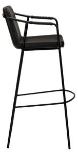 Čierna barová stolička z imitácie kože DAN-FORM Denmark Boto, výška 105 cm