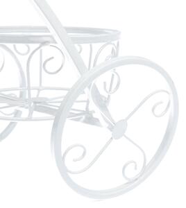 KONDELA Retro kvetináč v tvare bicykla, biela, PAVAR