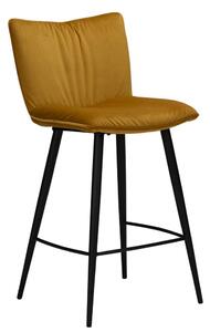 Žltá zamatová barová stolička DAN-FORM Denmark Join, výška 93 cm