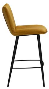 Žltá zamatová barová stolička DAN-FORM Denmark Join, výška 93 cm
