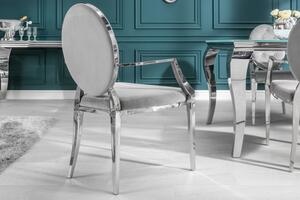 Dizajnová stolička Rococo II šedá / s opierkami -