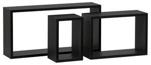 Set troch nástenných políc čierne P-009 BK (3 ks)
