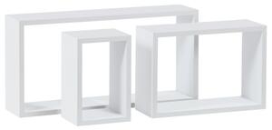 Set troch nástenných políc biele P-009 WT2 (3 ks)