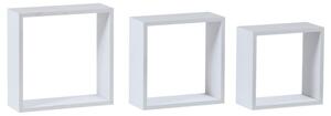 Set troch nástenných políc biele P-008 WT2 (3 ks)