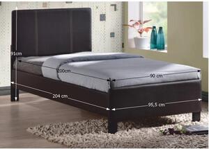 Čalúnená jednolôžková posteľ s roštom Arkona 90 - tmavohnedá