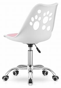 Bielo-ružová kancelárska stolička PRINT