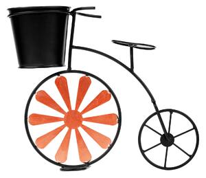 KONDELA Retro kvetináč v tvare bicykla, bordová/čierna, SEMIL