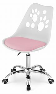 Dekorstudio Detská stolička LABKY k písaciemu stolu - bielo ružová