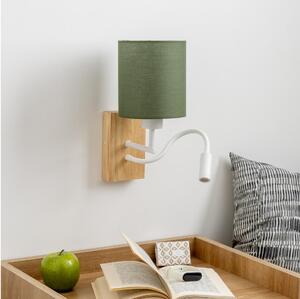 Brilagi - LED Nástenná lampa NUBILA WOOD 1xE27/25W/230V + LED/3W dub/zelená