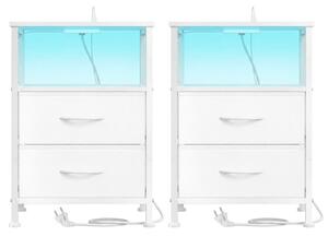 Sada 2 nočných stolíkov s LED osvetlením a nabíjacou stanicou LGSB35202W102