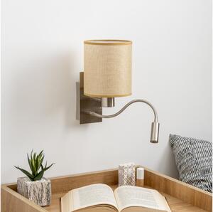 Brilagi - LED Nástenná lampa NUBILA 1xE27/25W/230V+LED/3W chróm/svetlohnedá
