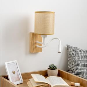 Brilagi - LED Nástenná lampa NUBILA WOOD 1xE27/25W/230V +LED/3W dub/svetlohnedá