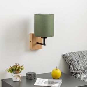 Brilagi - Nástenná lampa NUBILA WOOD 1xE27/25W/230V dub/zelená