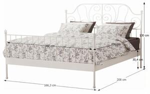 Kovová manželská posteľ s roštom Behemoth 160 - biela