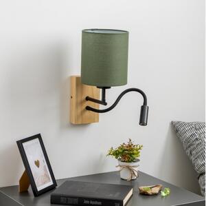 Brilagi - LED Nástenná lampa NUBILA WOOD 1xE27/25W/230V + LED/3W dub/zelená