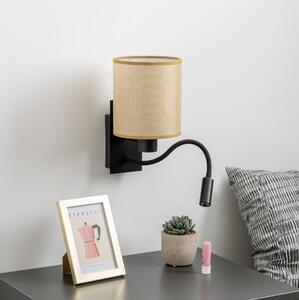 Brilagi - LED Nástenná lampa NUBILA 1xE27/25W/230V+LED/3W čierna/svetlohnedá