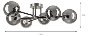 Brilagi - Prisadený luster MALIVA 6xE14/15W/230V matný chróm/dymový
