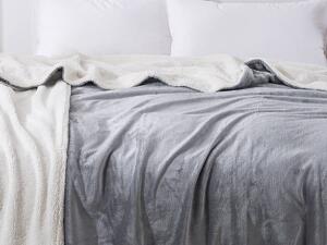 XPOSE® Mikroplyšová deka Exclusive s baránkom - svetlo sivá 140x200 cm