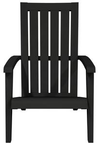 Záhradná stolička Adirondack čierna polyratan
