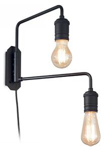 Ideal Lux 242385 nástenná lampa Triumph 2x60W | E27 - čierna, s nastaviteľnými ramenami