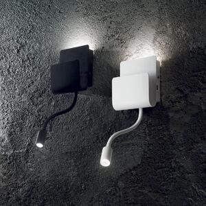 Ideal Lux 243160 LED nástenná lampička Probe s vypínačom a USB 1X9W | 3000K - biela