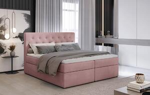 Čalúnená manželská posteľ s úložným priestorom Liborn 160 - ružová