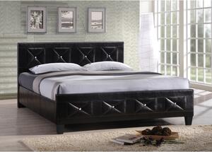 Čalúnená manželská posteľ s roštom Carisa 160 - čierna