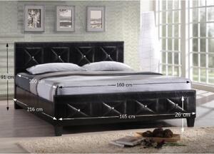Čalúnená manželská posteľ s roštom Carisa 160 - čierna