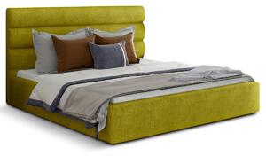 Čalúnená manželská posteľ s roštom Casos 180 - žltá