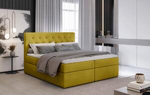 Čalúnená manželská posteľ s úložným priestorom Liborn 140 - zlatá