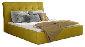 Čalúnená manželská posteľ s roštom Ikaria 200 - žltá