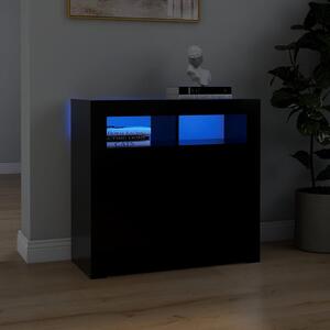 Komoda s LED svetlami čierna 80x35x75 cm