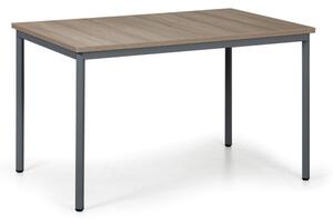Jedálenský stôl TRIVIA, tmavo sivá konštrukcia, 1200 x 800 mm, dub prírodný