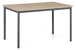 Jedálenský stôl TRIVIA, tmavo sivá konštrukcia, 1200 x 800 mm, breza