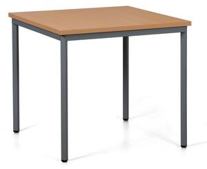 Jedálenský stôl TRIVIA, tmavo sivá konštrukcia, 800 x 800 mm, buk