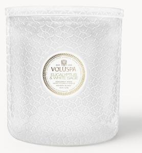 Ručne vyrobená päťknôtová vonná sviečka Maison Blanc (eukalyptus, kardamón, šalvia a kôra hinoki)