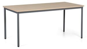 Jedálenský stôl TRIVIA, tmavo sivá konštrukcia, 1600 x 800 mm, breza