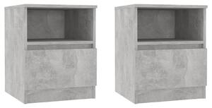 Nočné stolíky 2 ks betónovo-sivé 40x40x50 cm drevotrieska