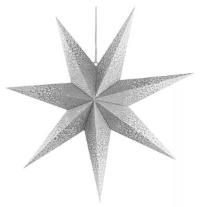 EMOS Vianočná papierová hviezda bielo-strieborná závesná 60cm DCAZ08